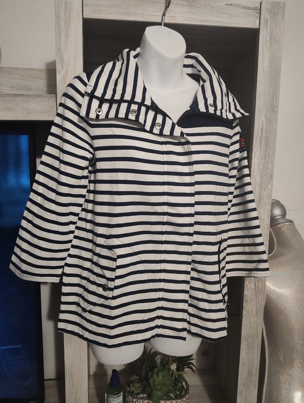 Ralph Lauren Navy & White Striped Jacket SZ Small New No Tags, Sample Piece